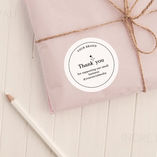 Adesivo Redondo Empresa minimalista Obrigado Sticker (Criador carregado)