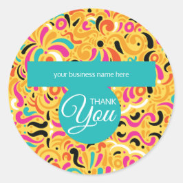 Adesivo Redondo Empresa Obrigado Boldy Colour Abstrato