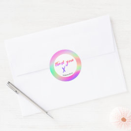Adesivo Redondo Empresa Obrigado Papel de carta Roxo Personalizado