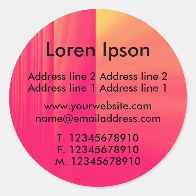 Adesivo Redondo Empresa/perfil de desempenho elétrico (Frente)