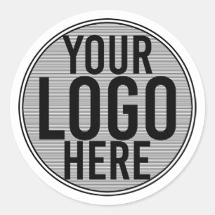 Adesivo Redondo Empresa personalizada de logotipo branco moderno m