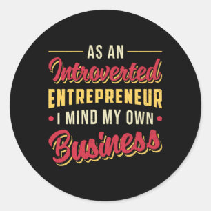 Adesivo Redondo Empresário Proprietário de Negócios Chefe Diret