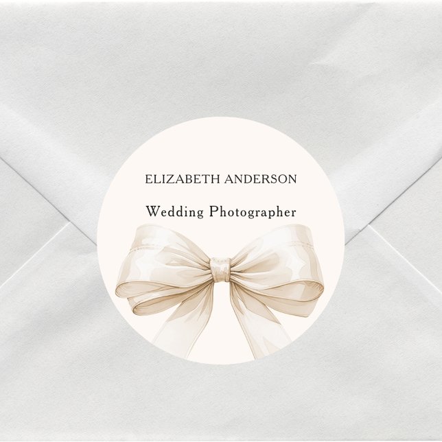 Adesivo Redondo Empresas de arco de nata bege (Criador carregado)