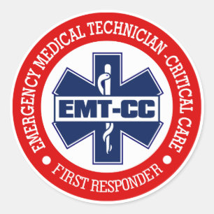 Adesivo Redondo EMT-CC (Emergency Medical Tech - Critical Care)