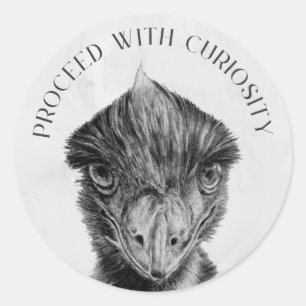 Adesivo Redondo Emu Envelope Seal Sticker Prossiga Com Curiosida