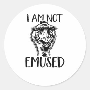 Adesivo Redondo Emu Pássaro Pássaro Pássaro Amar Austrália Emu