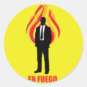 Adesivo Redondo En Fuego Stickers