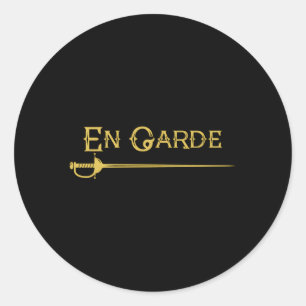 Adesivo Redondo En Garde Fencer Espalha Rapier Saber