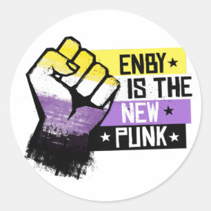 Adesivo Redondo Enby é o novo punk