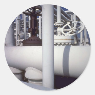 Adesivo Redondo Encanamento da refinaria de petróleo