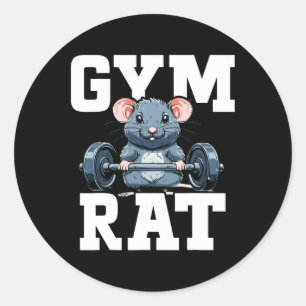 Adesivo Redondo Encantado Esporte Gym Rat Malhação Bodybuilding