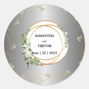 Adesivo Redondo Encantamento de ouros: Vinheta Botânica Personaliz
