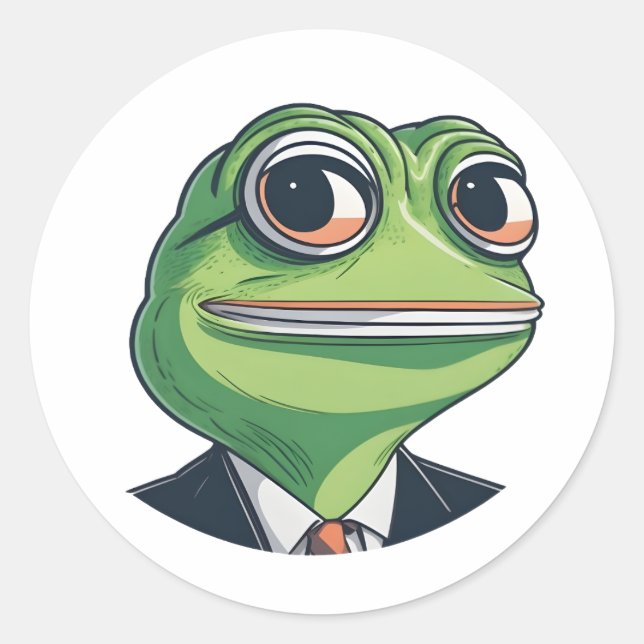 Adesivo Redondo Encantando Arte Sapo: Mergulhe no Whimsy (Frente)