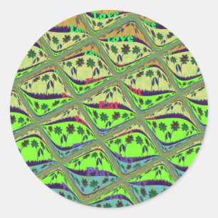 Adesivo Redondo Encantando Jardim Eclético Verificado Beleza Flora