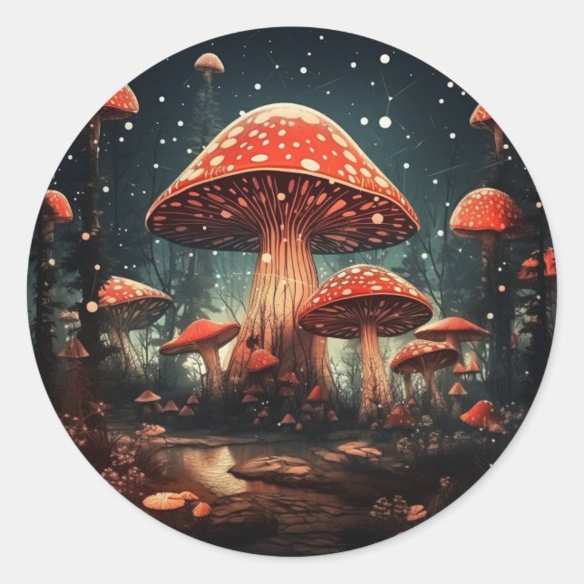 Adesivo Redondo Encantando o fundo do banheiro de fadas mágicas (Frente)