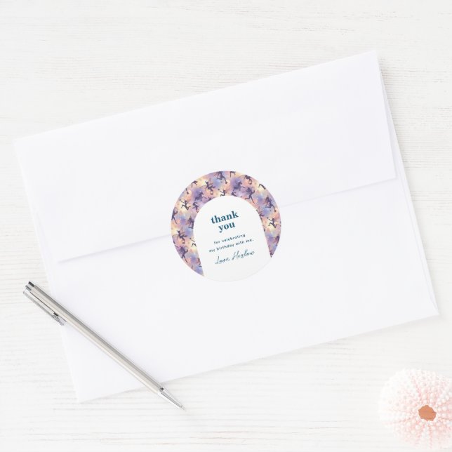 Adesivo Redondo Encantando o pequeno aniversário da fada (Envelope)