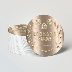 Adesivo Redondo Encapsulamento de amostra de Rosa de logotipo pers