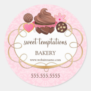 Adesivo Redondo Encapsulamento de Cupcake de Pop de bolachas
