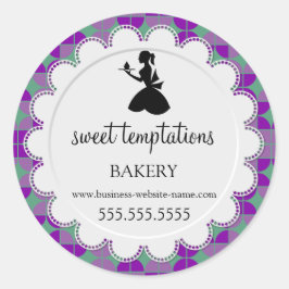 Adesivo Redondo Encapsulamento de mulheres e Cupcakes
