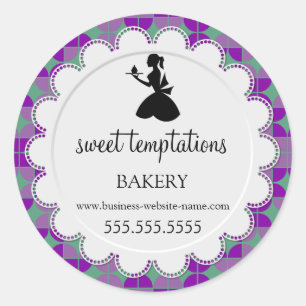 Adesivo Redondo Encapsulamento de mulheres e Cupcakes