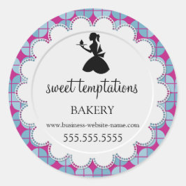Adesivo Redondo Encapsulamento de mulheres e Cupcakes
