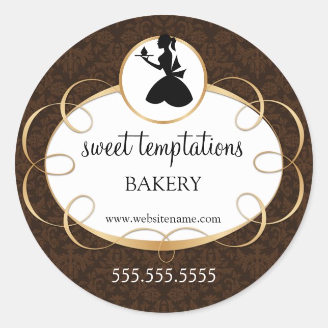 Adesivo Redondo Encapsulamento de mulheres e Cupcakes (Frente)