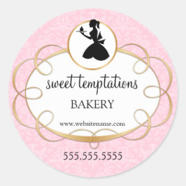 Adesivo Redondo Encapsulamento de mulheres e Cupcakes