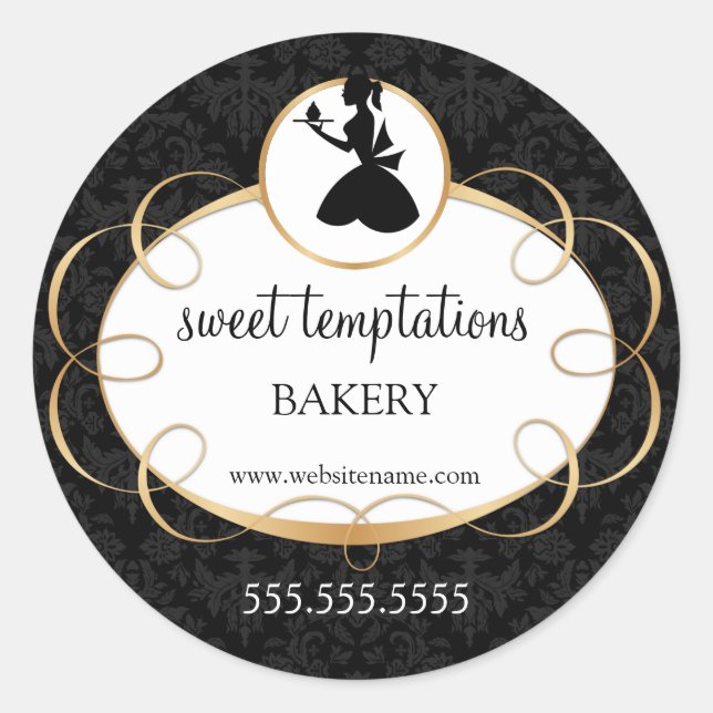 Adesivo Redondo Encapsulamento de mulheres e Cupcakes (Frente)