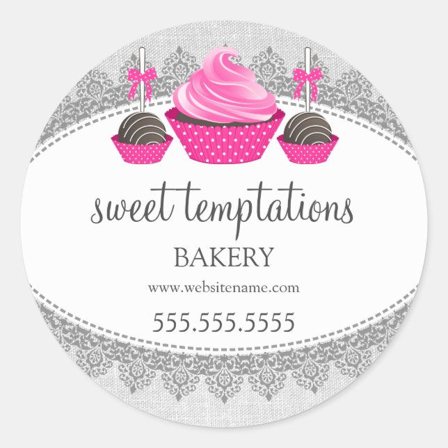 Adesivo Redondo Encapsulamento de panificação de Pop de bolos de c (Frente)