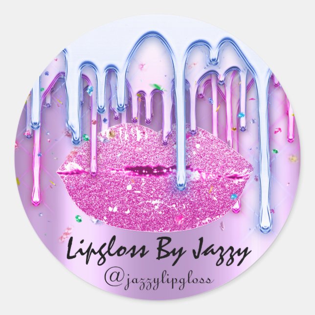 Adesivo Redondo Encapsulamento de picos Bluei cor-de-rosa com perd (Frente)