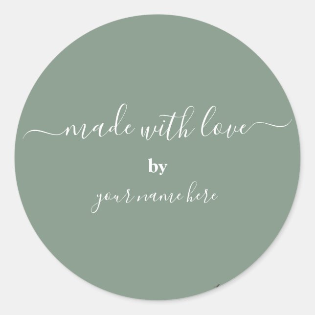 Adesivo Redondo Encapsulamento Elegante Simples Feito À Mão (Frente)