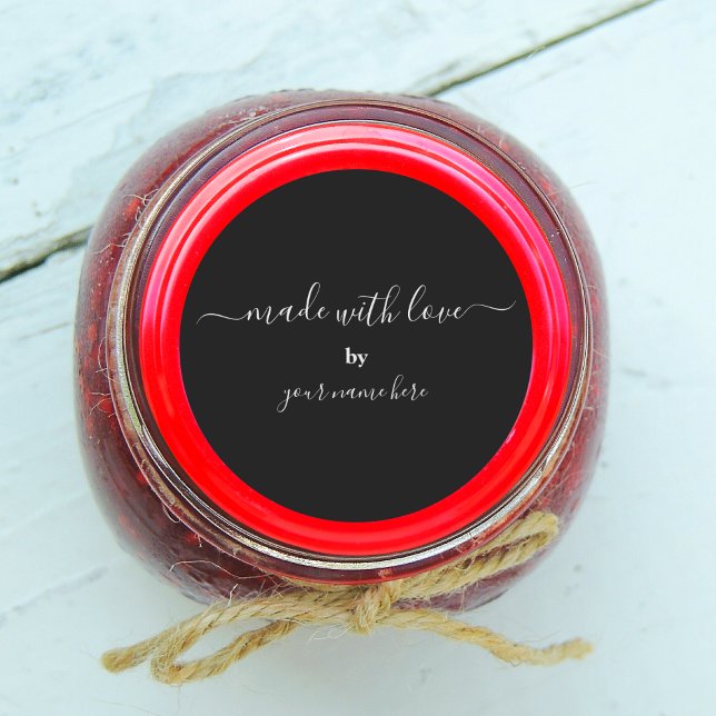 Adesivo Redondo Encapsulamento Elegante Simples Feito À Mão (Handmade Simple Elegant Packaging Classic Round Sticker
)