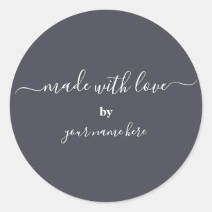 Adesivo Redondo Encapsulamento Elegante Simples Feito À Mão