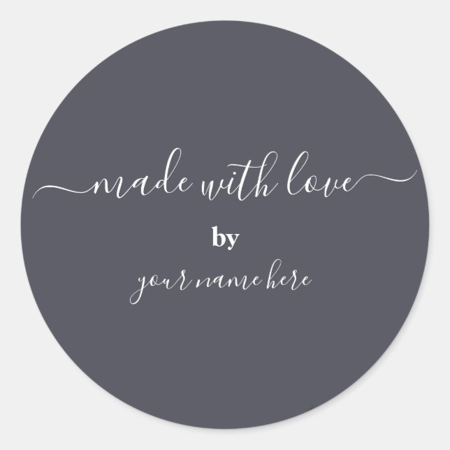 Adesivo Redondo Encapsulamento Elegante Simples Feito À Mão (Frente)