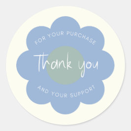 Adesivo Redondo Encapsulamento Girly Cute Modern Flower "Obrigado"