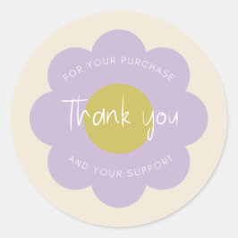 Adesivo Redondo Encapsulamento Girly Cute Modern Pastel "Obrigado"