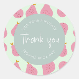 Adesivo Redondo Encapsulamento "Obrigado" com padrão de pera femin