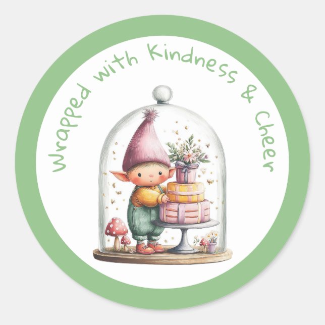 Adesivo Redondo Enchanted Elf | North Pole Christmas  (Frente)