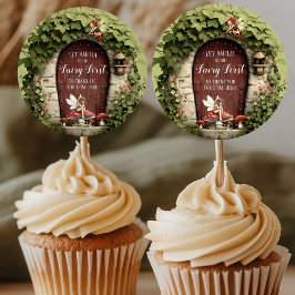 Adesivo Redondo Enchanted Fairy First Birthday Thank You 