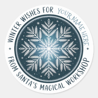 Adesivo Redondo Enchanted Snowflake Stamp Sticker