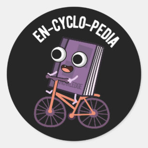 Adesivo Redondo Enciclopédia Enciclopédia Encantada Engraçada Pun
