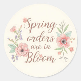 Adesivo Redondo Encomendas de Primavera em Flor