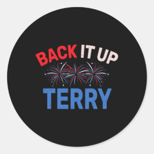 Adesivo Redondo Encontra-O Terry Colocou-O No Fogos De Artifício I