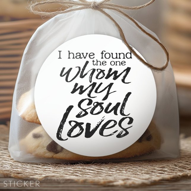 Adesivo Redondo Encontrei aquele que minha alma ama (Custom Sticker)