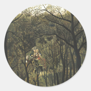 Adesivo Redondo Encontro na Floresta, Henri Rousseau