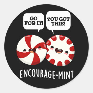 Adesivo Redondo Encorajar Maçã Funny Candy Pun Dark BG