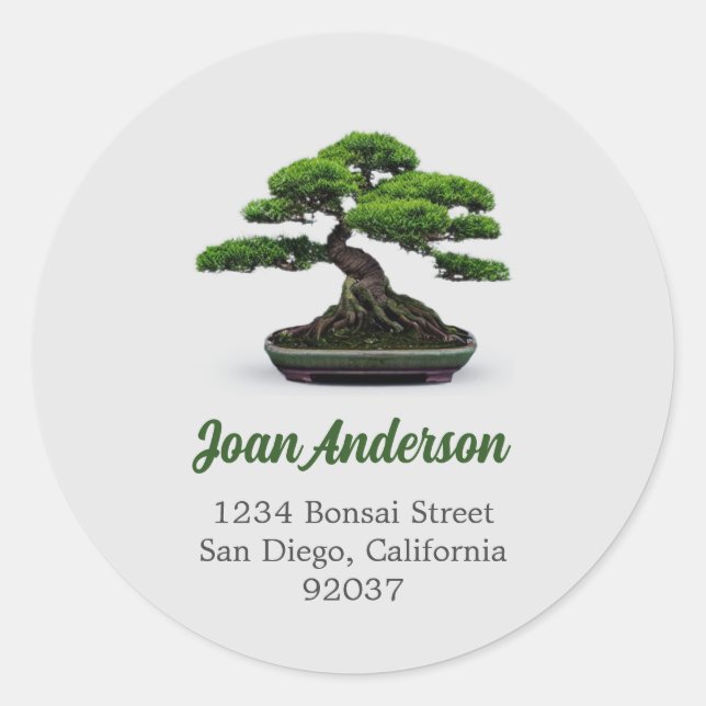 Adesivo Redondo Endereço de devolução Bonsai (Frente)