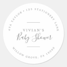 Adesivo Redondo Endereço de devolução circular mínima do Chá de fr