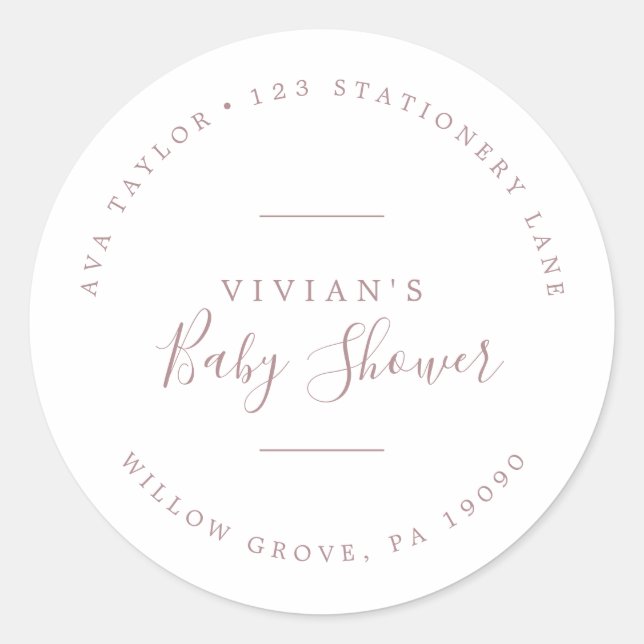 Adesivo Redondo Endereço de devolução circular mínima do Chá de fr (Frente)