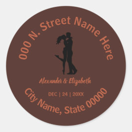 Adesivo Redondo Endereço de devolução clássico escuro e terrestre